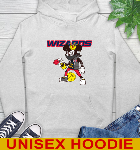 Washington Wizards NBA Basketball Mickey Peace Sign Sports Hoodie