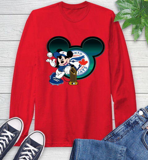 MLB Toronto Blue Jays The Commissioner's Trophy Mickey Mouse Disney Long Sleeve T-Shirt 10