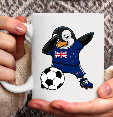 Dabbing Penguin New Zealand Soccer Fan Jersey Football Lover Ceramic Mug 11oz