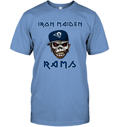 NFL Los Angeles Rams Iron Maiden Rock Band Music Football Sports A9IY3yqQGFW classic t shirt 2 95 151514 front carolina blue