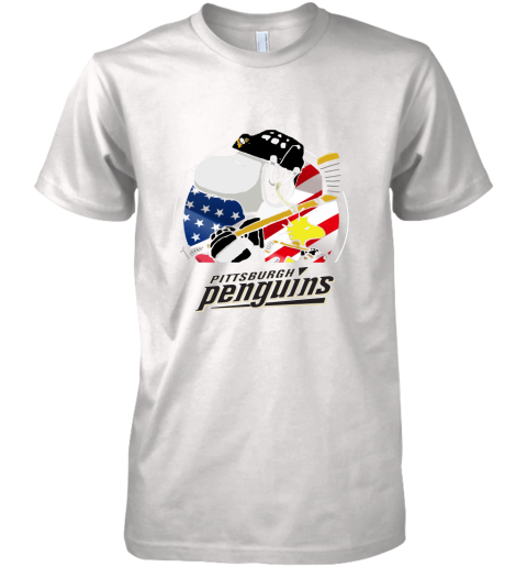 Pittsburg Peguins Ice Hockey Snoopy And Woodstock NHL Premium Men's T-Shirt