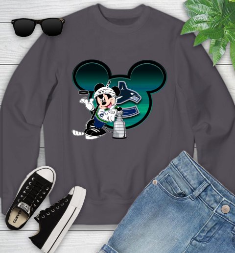 NHL Vancouver Canucks Stanley Cup Mickey Mouse Disney Hockey T Shirt Youth Sweatshirt 6