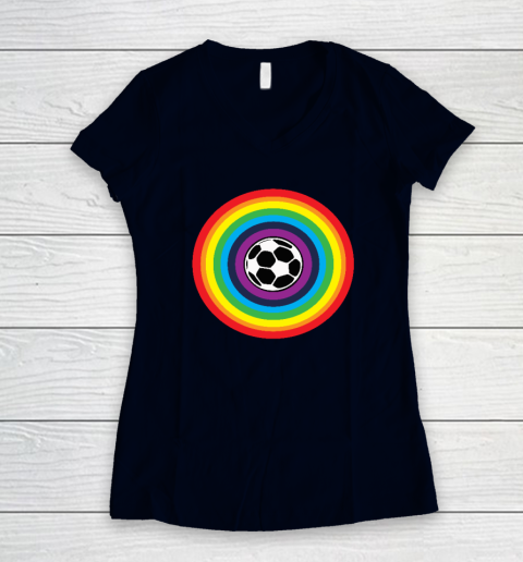 Grant Wahl Rainbow Shirt LGBT Rainbow Colours Soccer Football Worldcup 2022 Qatar Women's V-Neck T-Shirt 2