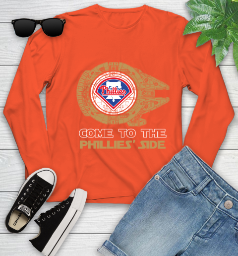 MLB Come To The Philadelphia Phillies Side Star Wars Baseball Sports Youth Long Sleeve 3