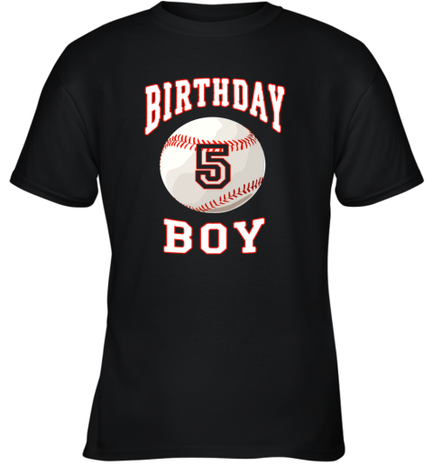 Kids Baseball Bday 5th Birthday Boy Shirt for 5 Years Old Gift Youth T-Shirt