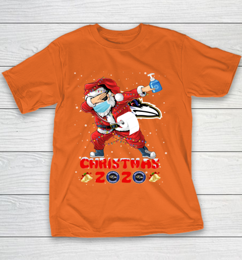 Baltimore Ravens Funny Santa Claus Dabbing Christmas 2020 NFL Youth T-Shirt 4