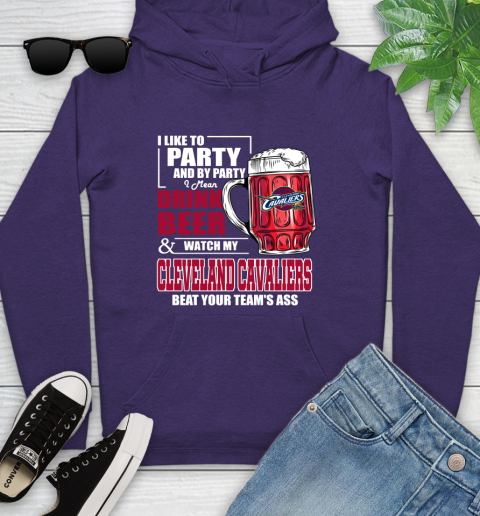 NBA Drink Beer and Watch My Cleveland Cavaliers Beat Your Team's Ass Basketball Youth Hoodie 5