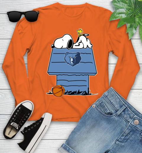 Memphis Grizzlies NBA Basketball Snoopy Woodstock The Peanuts Movie Youth Long Sleeve 4