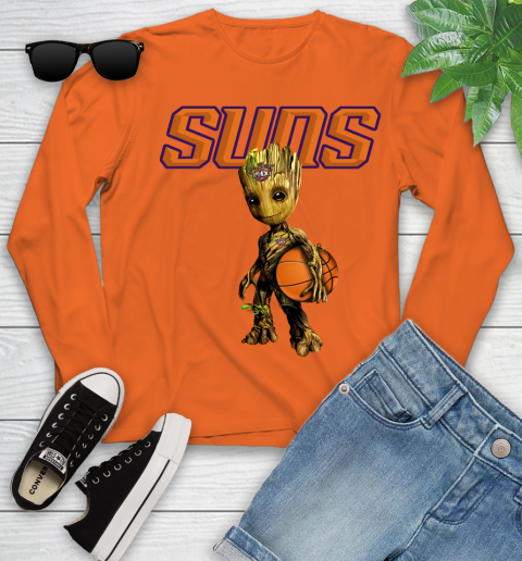 Phoenix Suns NBA Basketball Groot Marvel Guardians Of The Galaxy Youth Long Sleeve 4
