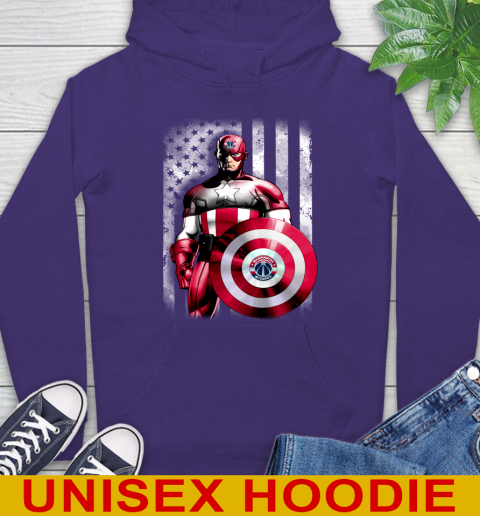 Washington Wizards NBA Basketball Captain America Marvel Avengers American Flag Shirt Hoodie 5