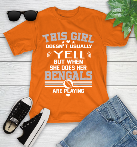 Cincinnati Bengals NFL Football I Yell When My Team Is Playing Youth T-Shirt 9