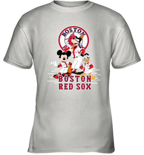 Boston Red Sox Mickey Donald And Goofy Baseball Youth T-Shirt