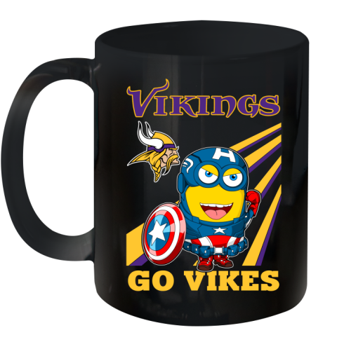 NFL Football Minnesota Vikings Captain America Marvel Avengers Minion Shirt Ceramic Mug 11oz