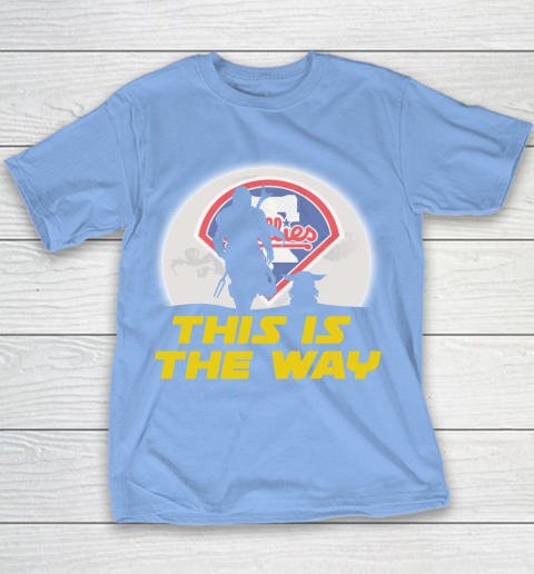 Philadelphia Phillies MLB Baseball Star Wars Yoda And Mandalorian This Is The Way Youth T-Shirt 8