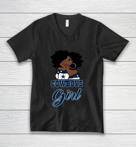 Dallas Cowboys Girl NFL V-Neck T-Shirt