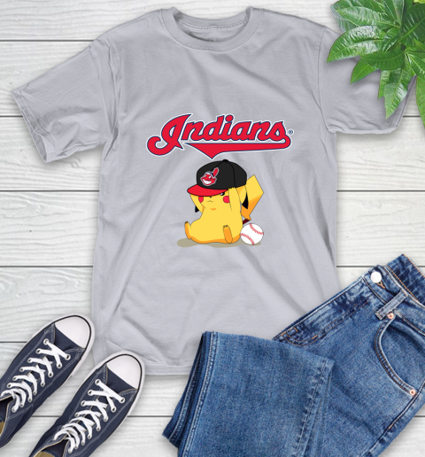 MLB Pikachu Baseball Sports Cleveland Indians T-Shirt 6