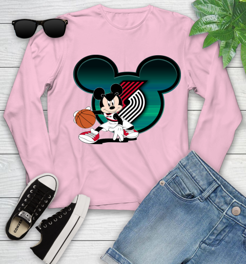 NBA Portland Trail Blazers Mickey Mouse Disney Basketball Youth Long Sleeve 10