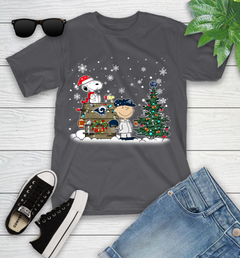 NFL Los Angeles Rams Snoopy Charlie Brown Christmas Football Super Bowl Sports Youth T-Shirt 6