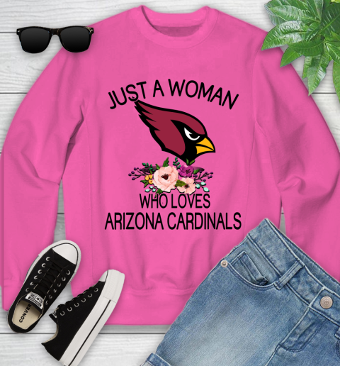 NFL Just A Woman Who Loves Arizona Cardinals Football Sports Youth Sweatshirt 3