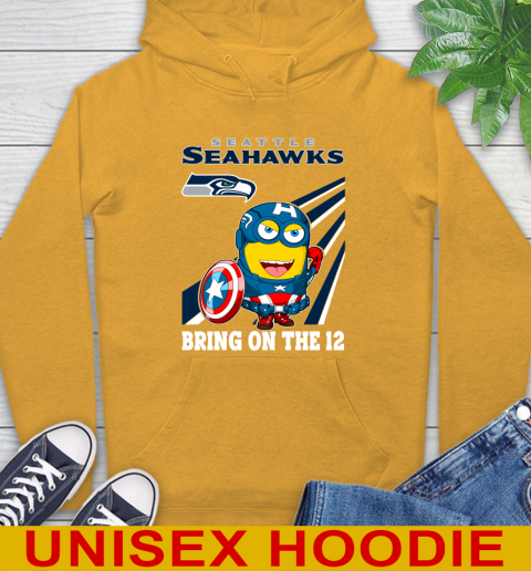 NFL Football Seattle Seahawks Captain America Marvel Avengers Minion Shirt Hoodie 2
