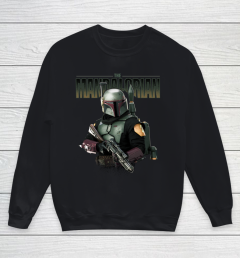 Star Wars The Mandalorian Boba Fett Logo Portrait R15 Youth Sweatshirt