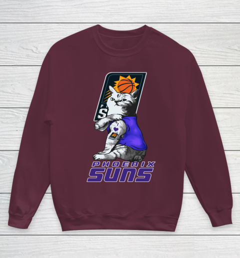 NBA Basketball My Cat Loves Phoenix Suns Youth Sweatshirt 4