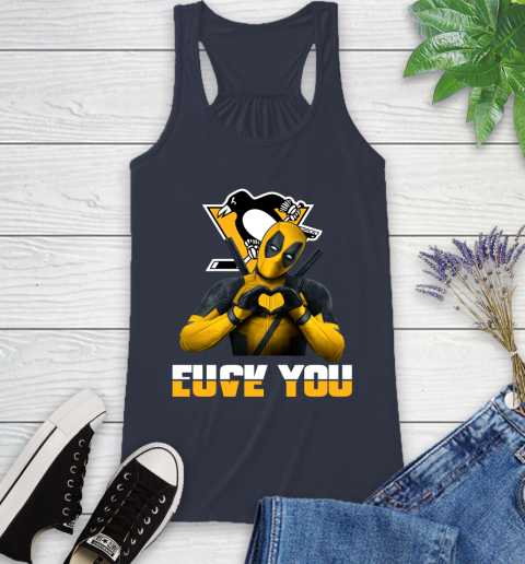 NHL Pittsburgh Penguins Deadpool Love You Fuck You Hockey Sports Racerback Tank 10