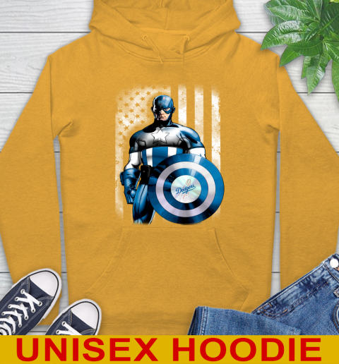 Los Angeles Dodgers MLB Baseball Captain America Marvel Avengers American Flag Shirt Hoodie 2