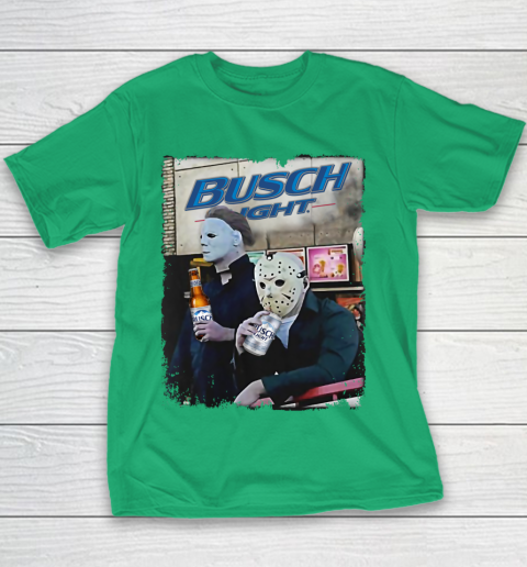 Michael Myers And Jason Voorhees Busch Light Halloween Youth T-Shirt 3