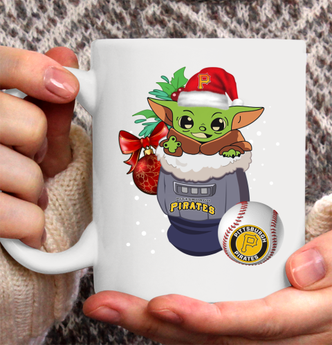 Pittsburgh Pirates Christmas Baby Yoda Star Wars Funny Happy MLB Ceramic Mug 11oz 2
