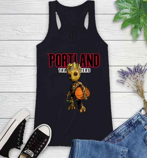 Portland Trail Blazers NBA Basketball Groot Marvel Guardians Of The Galaxy Racerback Tank 10