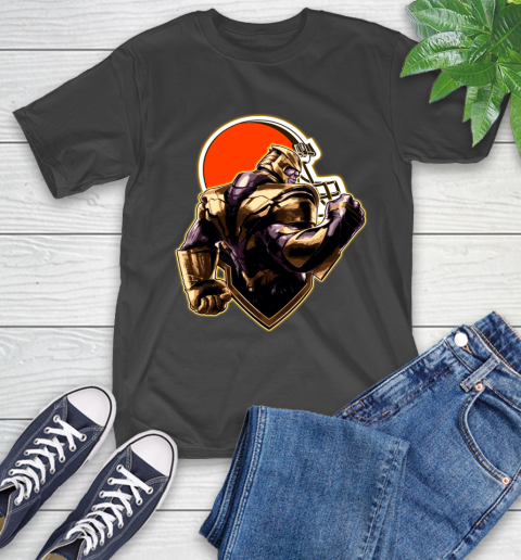 NFL Thanos Avengers Endgame Football Sports Cleveland Browns T-Shirt 2
