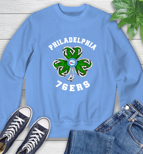 NBA Philadelphia 76ers Three Leaf Clover St Patrick's Day Basketball Sports Sweatshirt 11