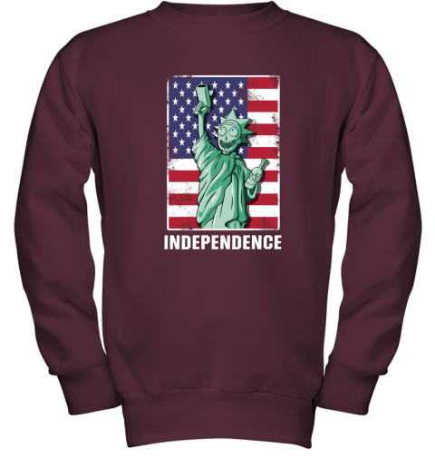 2kuq rick and morty statue of liberty independence day 4th of july shirts youth sweatshirt 47 front maroon