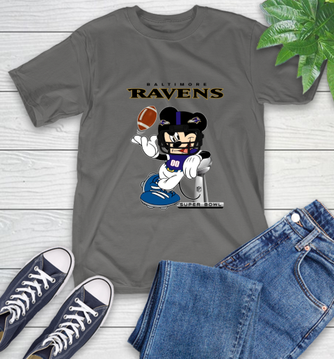 NFL Baltimore Ravens Mickey Mouse Disney Super Bowl Football T Shirt T-Shirt 9