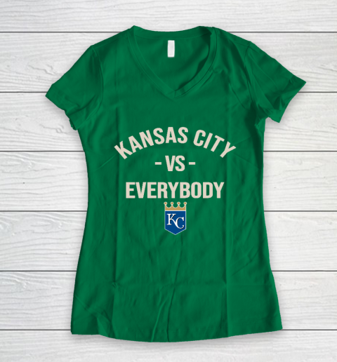 Kansas City Royals Vs Everybody Women's V-Neck T-Shirt 3