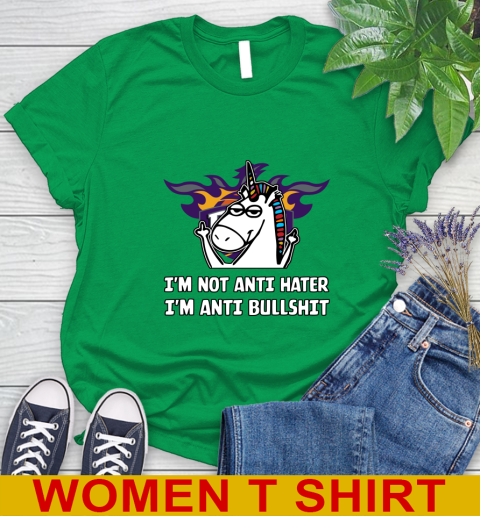 Phoenix Suns NBA Basketball Unicorn I'm Not Anti Hater I'm Anti Bullshit Women's T-Shirt 6
