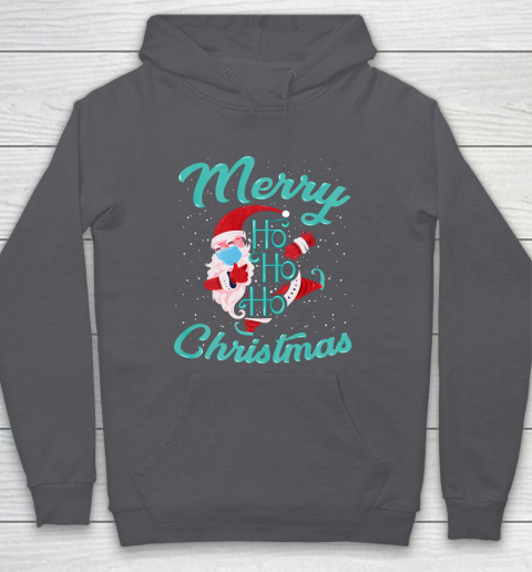 Merry Christmas Ho Ho Ho Santa Claus Wearing A Face Mask Hoodie 4