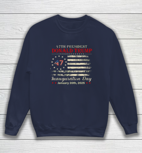 President Donald Trump Inauguration Day 2025 Vintage US Flag Sweatshirt 2