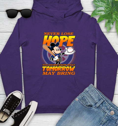 Chicago Cubs MLB Baseball Mickey Disney Never Lose Hope Youth Hoodie 5