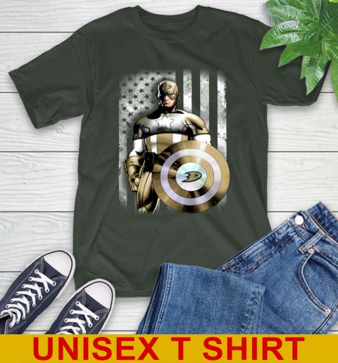 Anaheim Ducks NHL Hockey Captain America Marvel Avengers American Flag Shirt T-Shirt 6
