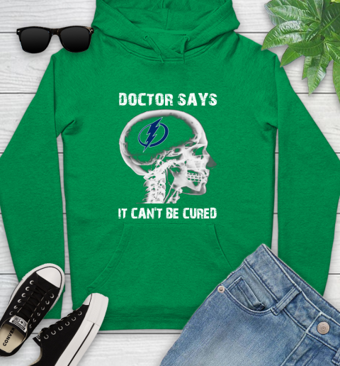 NHL Tampa Bay Lightning Hockey Skull It Can't Be Cured Shirt Youth Hoodie 7