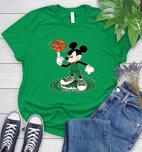 NBA Basketball Boston Celtics Cheerful Mickey Disney Shirt Women's T-Shirt 8 NBA Basketball Boston Celtics Cheerful Mickey Disney Shirt Women's T-Shirt - Image 8