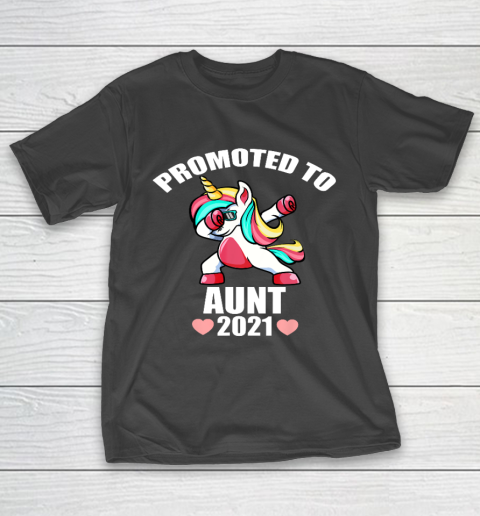 Promoted To Aunt 2021 Unicorn Girl T-Shirt