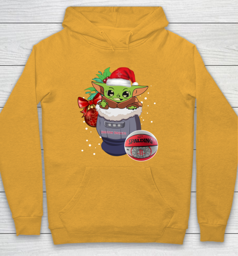 Houston Rockets Christmas Baby Yoda Star Wars Funny Happy NBA Hoodie 3