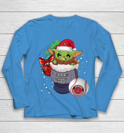 Arizona Diamondbacks Christmas Baby Yoda Star Wars Funny Happy MLB Youth Long Sleeve 7