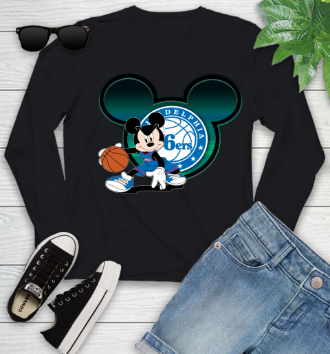 NBA Philadelphia 76ers Mickey Mouse Disney Basketball Youth Long Sleeve 2