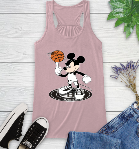 NBA Basketball Brooklyn Nets Cheerful Mickey Disney Shirt Racerback Tank 10