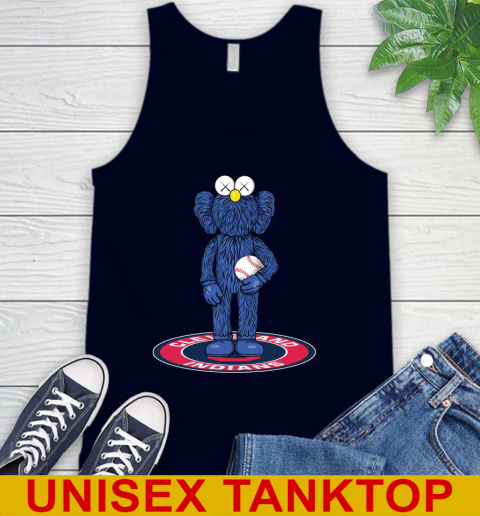 MLB Baseball Cleveland Indians Kaws Bff Blue Figure Shirt Tank Top 3