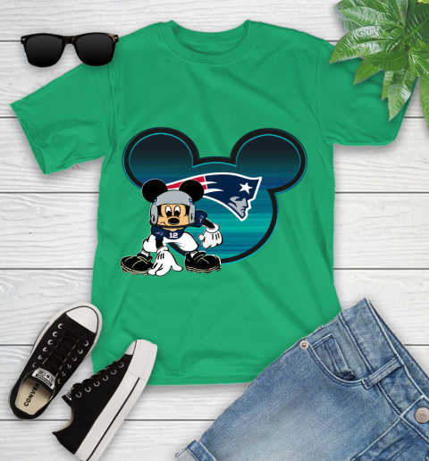 NFL New England Patriots Mickey Mouse Disney Football T Shirt Youth T-Shirt 6
